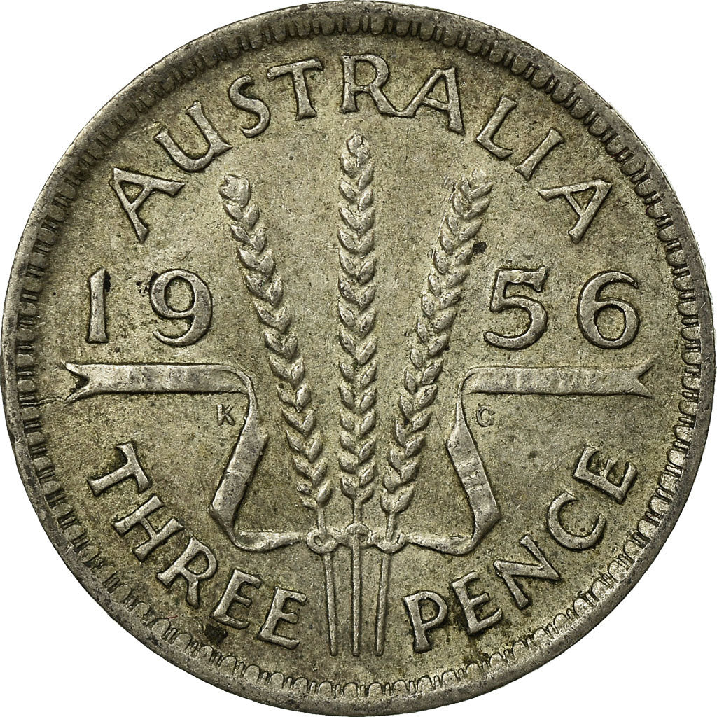 Moneta, Australia, Elizabeth II, Threepence, 1956, Melbourne, BB, Argento, KM:57