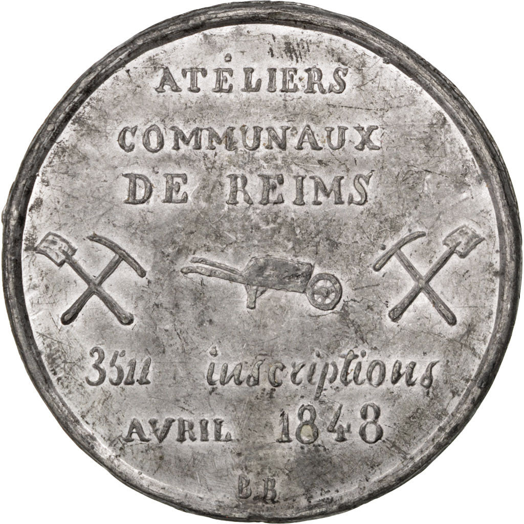 France, Medal, French Second Republic, Politics, Society, War, AU(55-58), Tin