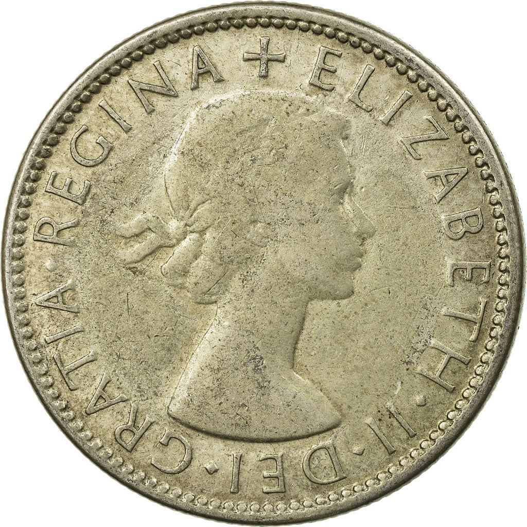 Coin, Australia, Elizabeth II, Florin, 1954, Melbourne, EF(40-45), Silver, KM:54