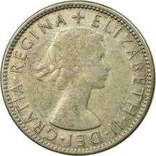 Coin, Australia, Elizabeth II, Florin, 1954, Melbourne, EF(40-45), Silver, KM:54
