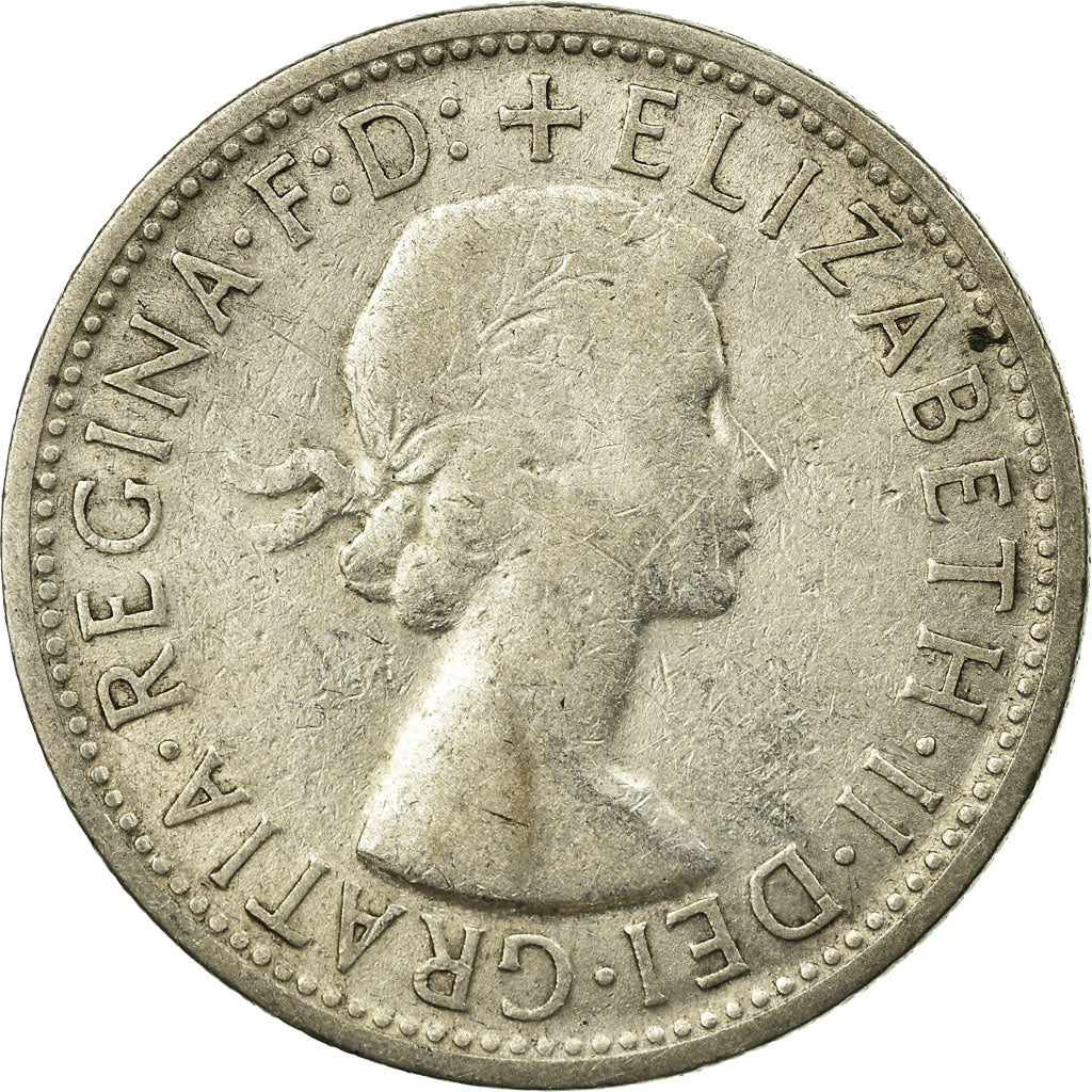 Coin, Australia, Elizabeth II, Florin, 1956, Melbourne, EF(40-45), Silver, KM:60