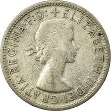 Coin, Australia, Elizabeth II, Florin, 1956, Melbourne, EF(40-45), Silver, KM:60