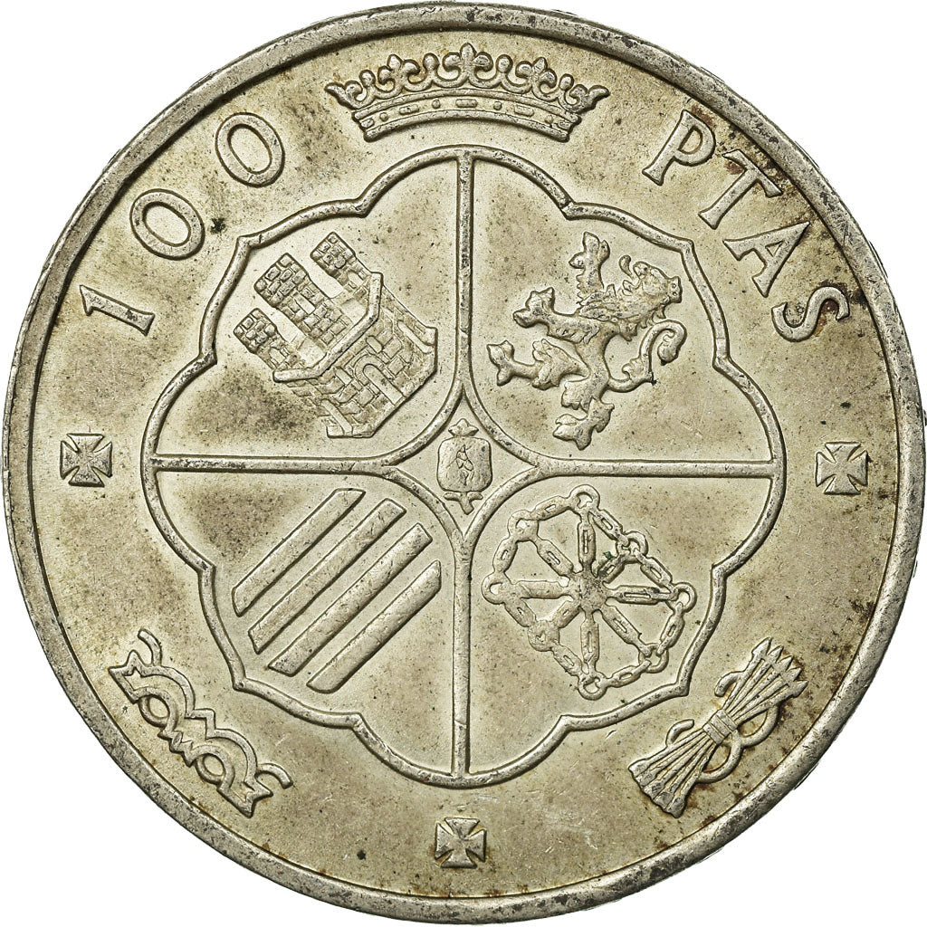 Coin, Spain, Caudillo and regent, 100 Pesetas, 1966, EF(40-45), Silver, KM:797