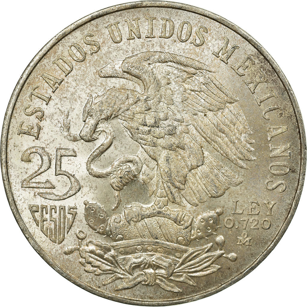 Coin, Mexico, 25 Pesos, 1968, EF(40-45), Silver, KM:479.1
