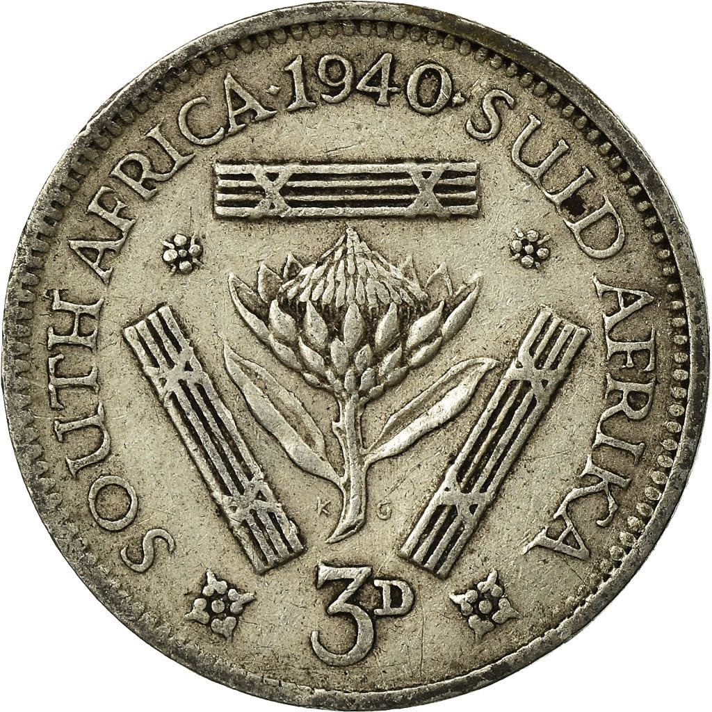 Monnaie, Afrique du Sud, George VI, 3 Pence, 1940, TTB, Argent, KM:26