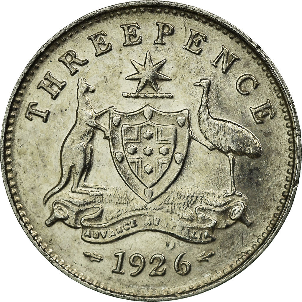 Coin, Australia, George V, Threepence, 1926, EF(40-45), Silver, KM:24