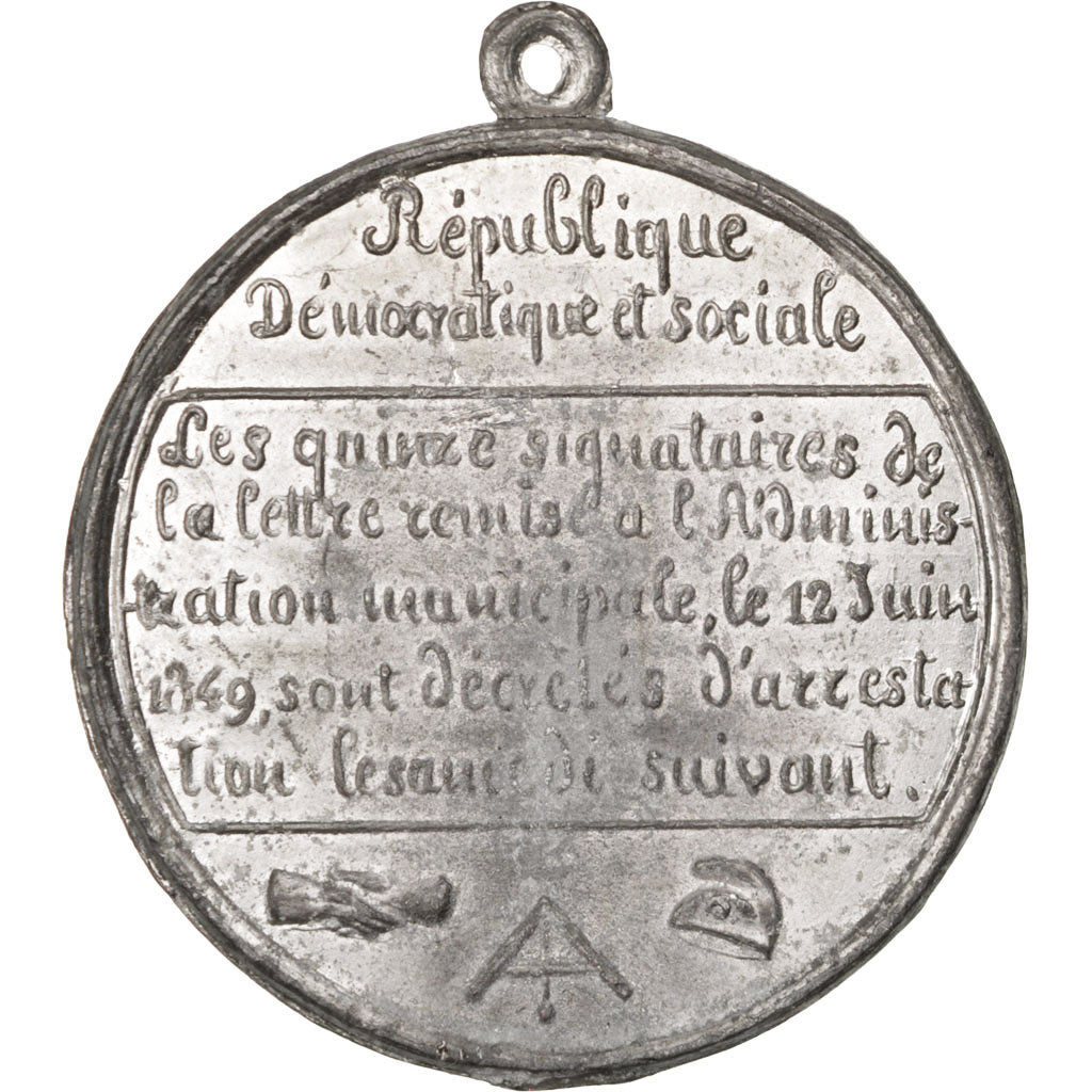 Francia, Medal, French Second Republic, Politics, Society, War, BB+, Stagno