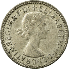 Coin, Australia, Elizabeth II, Sixpence, 1955, Melbourne, EF(40-45), Silver
