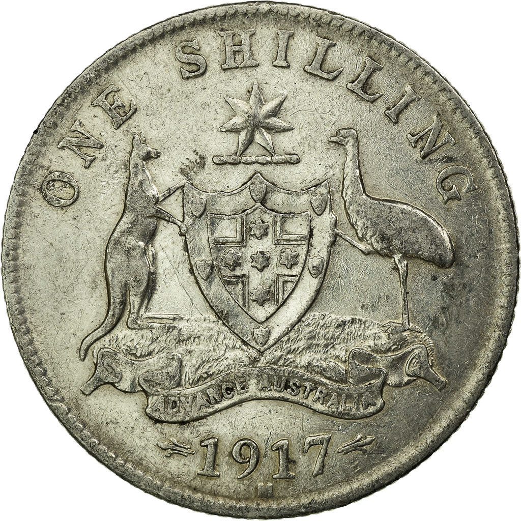 Coin, Australia, George V, Shilling, 1917, EF(40-45), Silver, KM:26