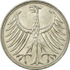 Coin, GERMANY - FEDERAL REPUBLIC, 5 Mark, 1964, Stuttgart, EF(40-45), Silver