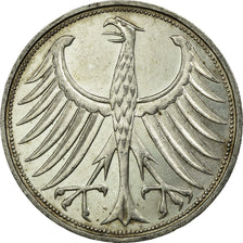 Coin, GERMANY - FEDERAL REPUBLIC, 5 Mark, 1965, Stuttgart, EF(40-45), Silver