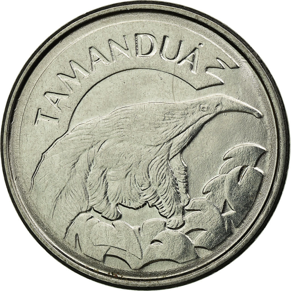 Moneta, Brazylia, 10 Cruzeiros Reais, 1993, AU(55-58), Stal nierdzewna, KM:628