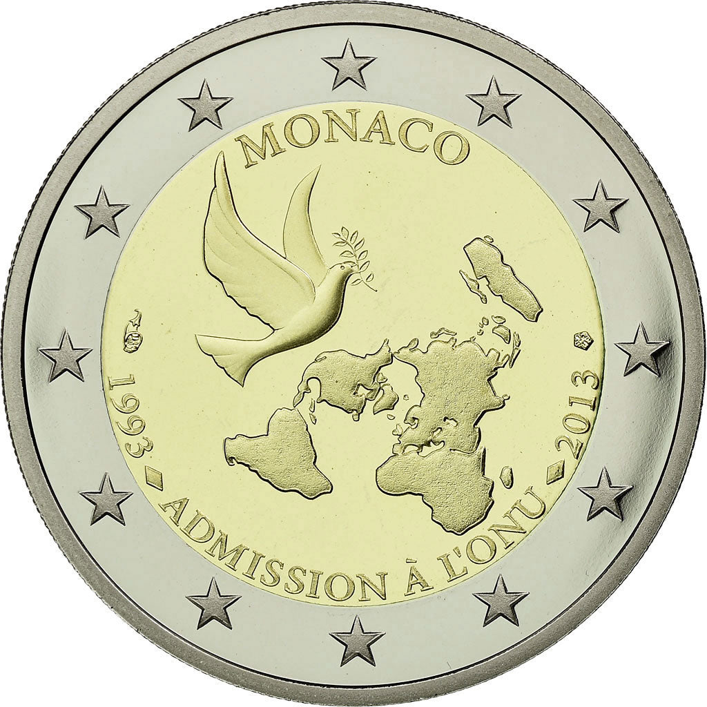 Monaco, 2 Euro, 2013, MS(65-70), Bi-Metallic