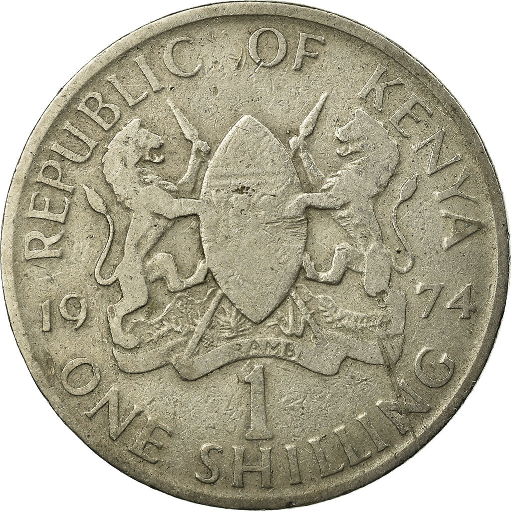 Moeda, Quénia, Shilling, 1974, VF(30-35), Cobre-níquel, KM:14