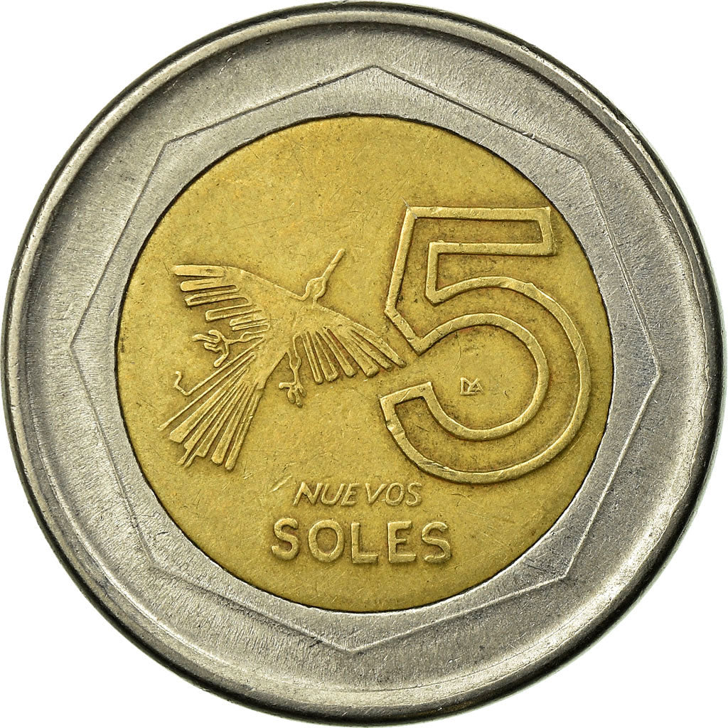 Coin, Peru, 5 Nuevos Soles, 1995, Lima, EF(40-45), Bi-Metallic, KM:316