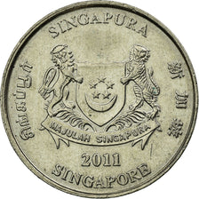 Coin, Singapore, 20 Cents, 2011, Singapore Mint, EF(40-45), Copper-nickel