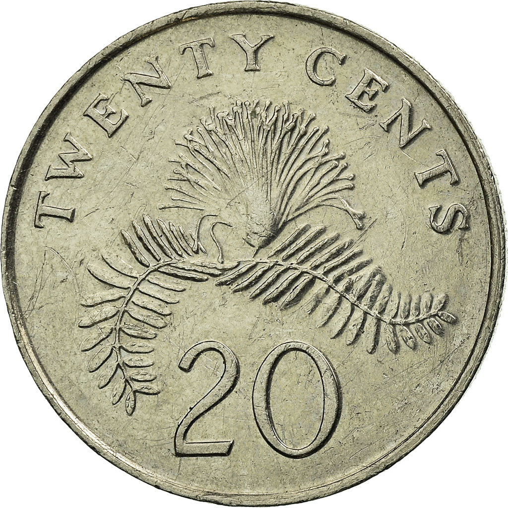 Coin, Singapore, 20 Cents, 2011, Singapore Mint, EF(40-45), Copper-nickel