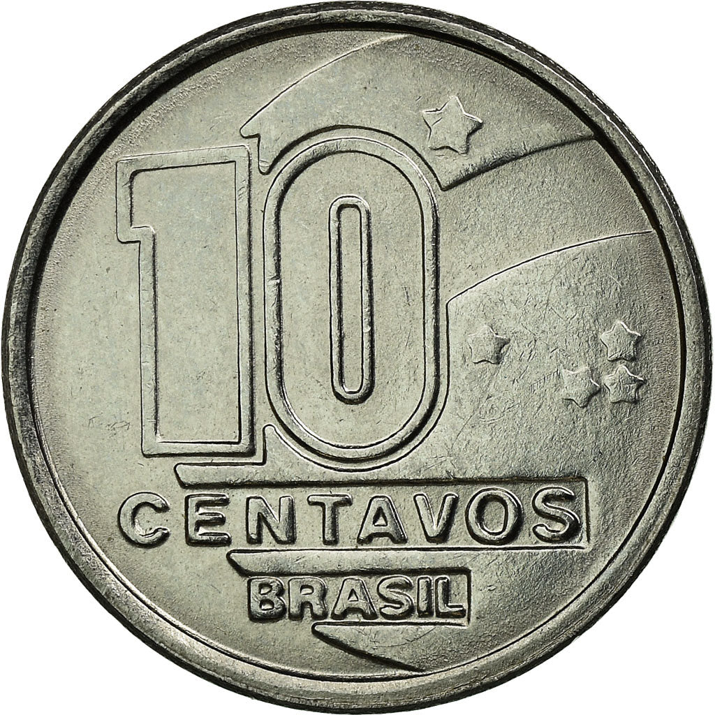 Monnaie, Brésil, 10 Centavos, 1989, SUP, Stainless Steel, KM:613