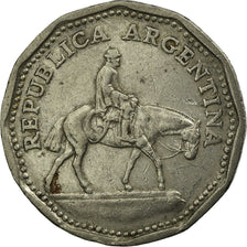 Moneda, Argentina, 10 Pesos, 1965, MBC, Níquel recubierto de acero, KM:60
