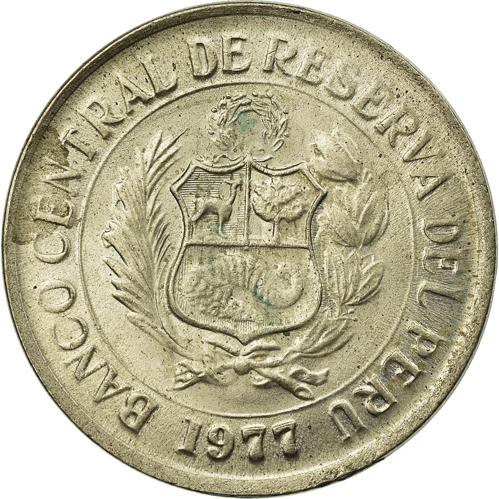Moneda, Perú, 5 Soles, 1977, EBC, Cobre - níquel, KM:267