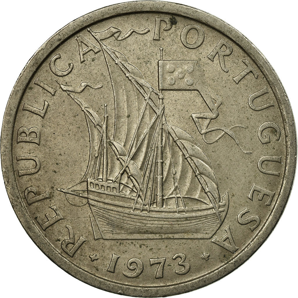 Moneda, Portugal, 10 Escudos, 1973, MBC, Cobre - níquel recubierto de níquel