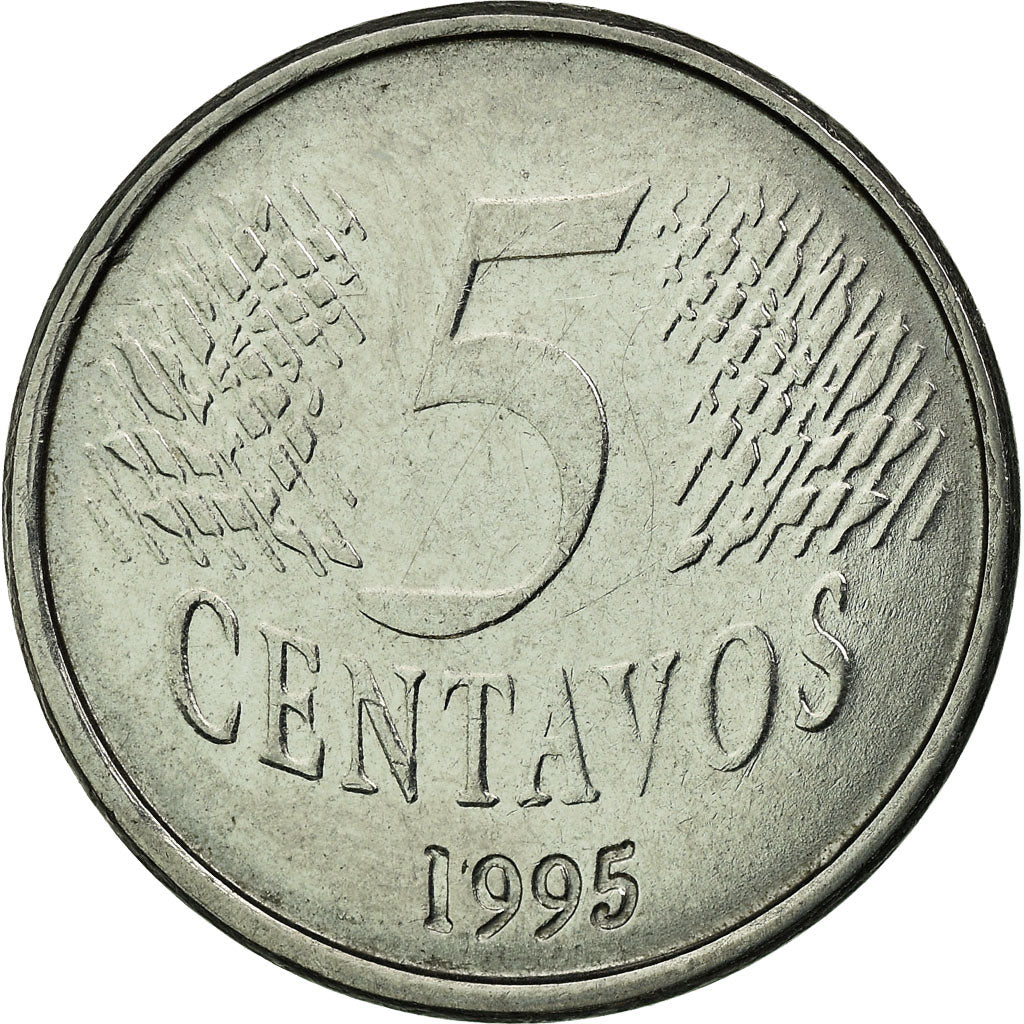 Monnaie, Brésil, 5 Centavos, 1995, TTB, Stainless Steel, KM:632