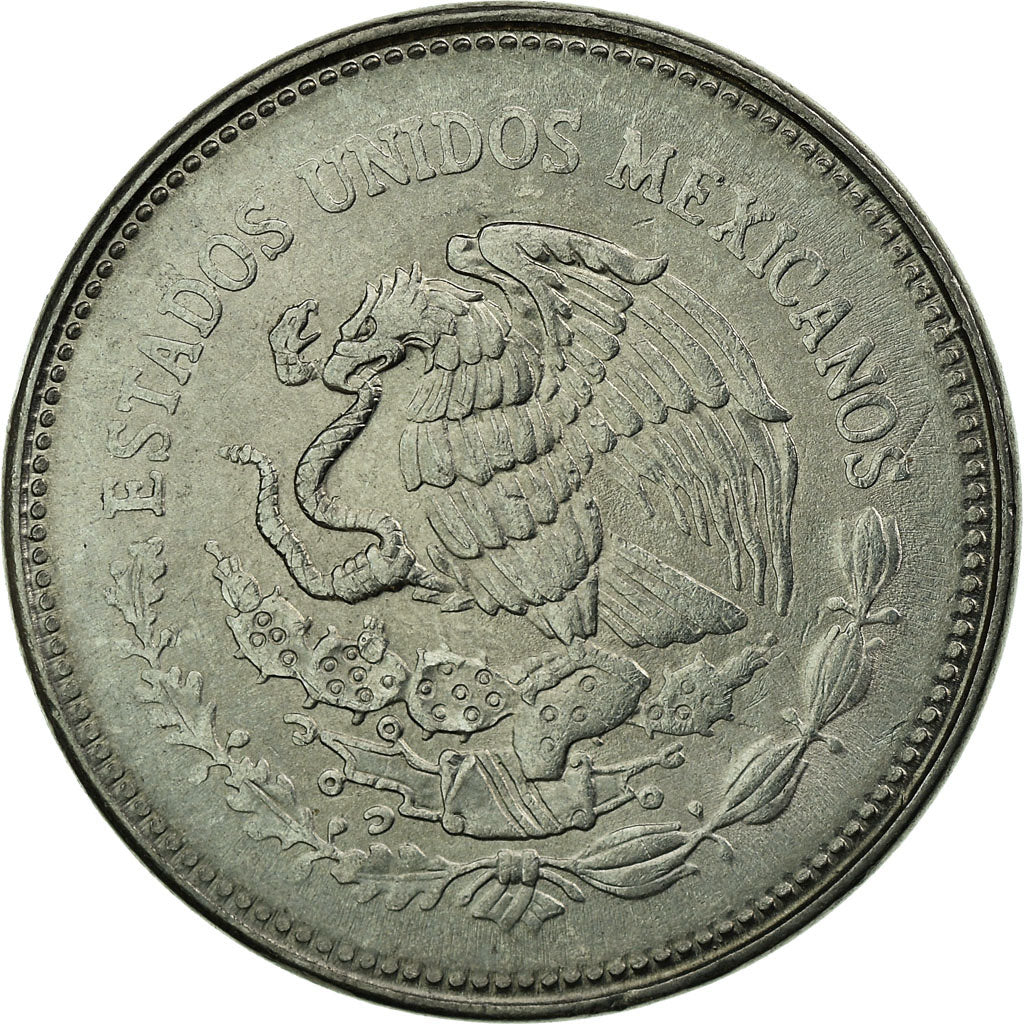 Moneta, Mexico, 10 Pesos, 1985, Mexico City, EF(40-45), Stal nierdzewna, KM:512
