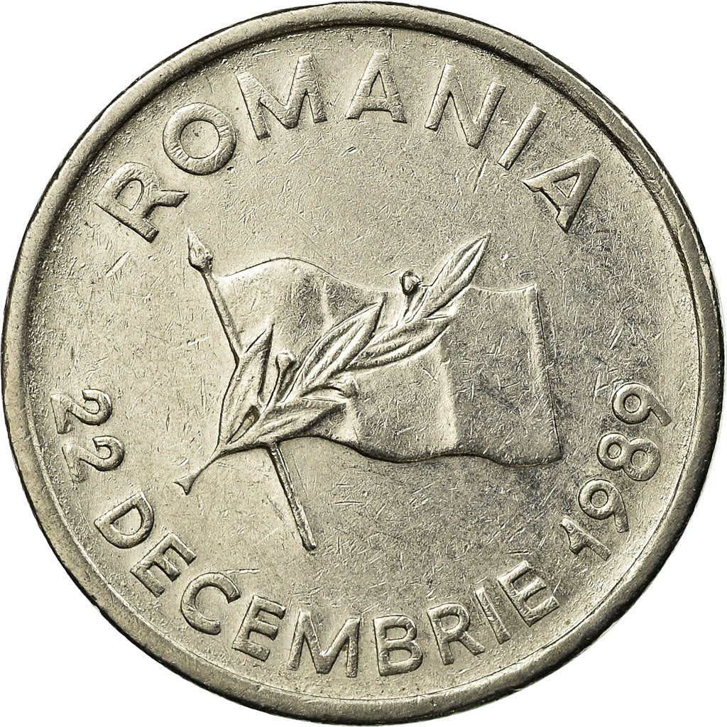 Moeda, Roménia, 10 Lei, 1991, EF(40-45), Aço Revestido a Níquel, KM:108