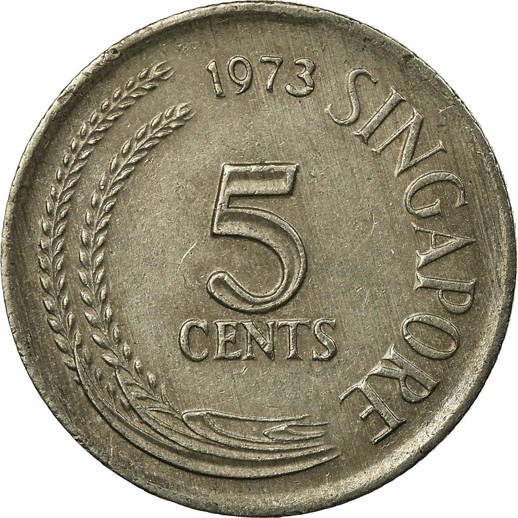 Munten, Singapur, 5 Cents, 1973, Singapore Mint, ZF, Copper-nickel, KM:2