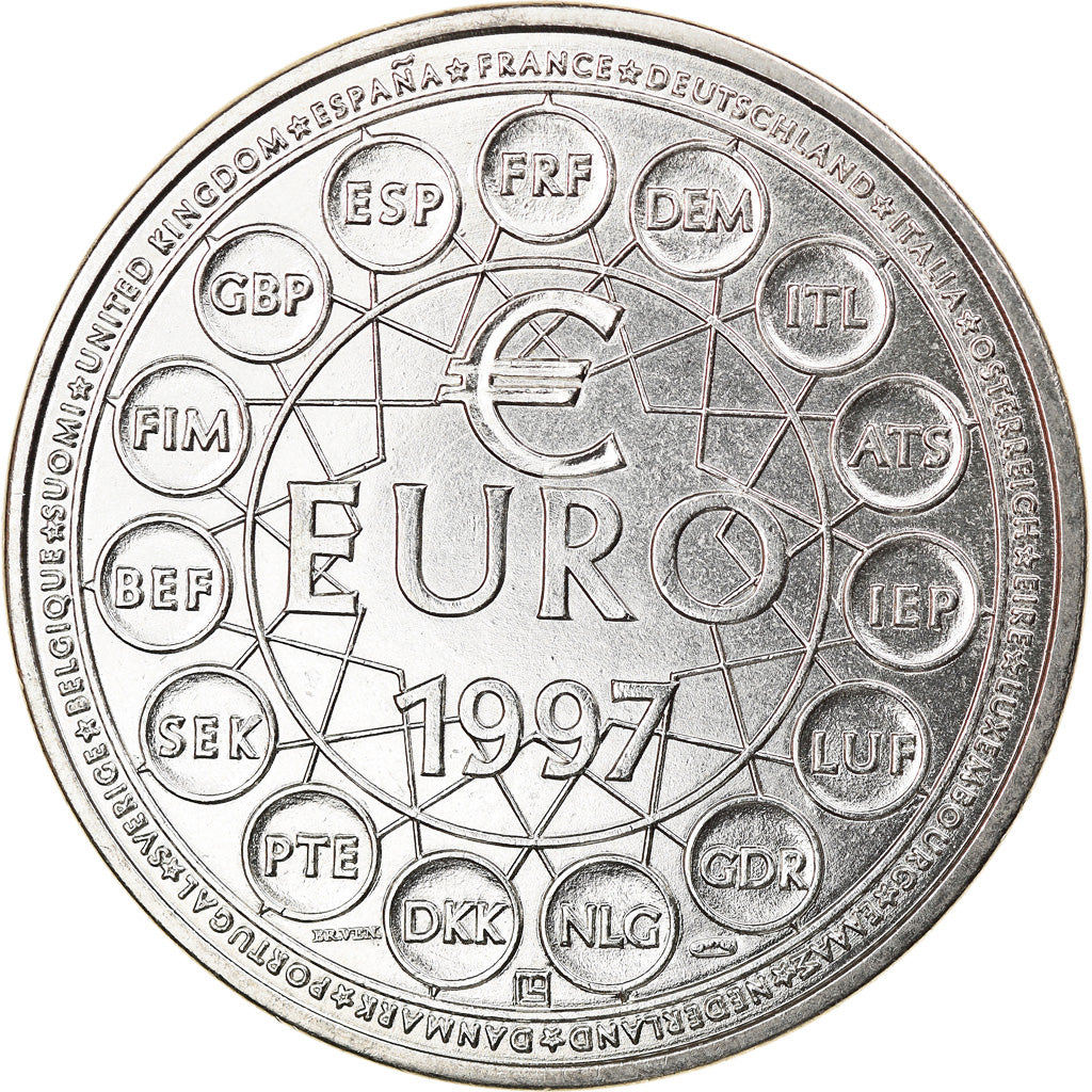 France, Médaille, Ecu Europa, Politics, Society, War, 1997, FDC, Copper-nickel