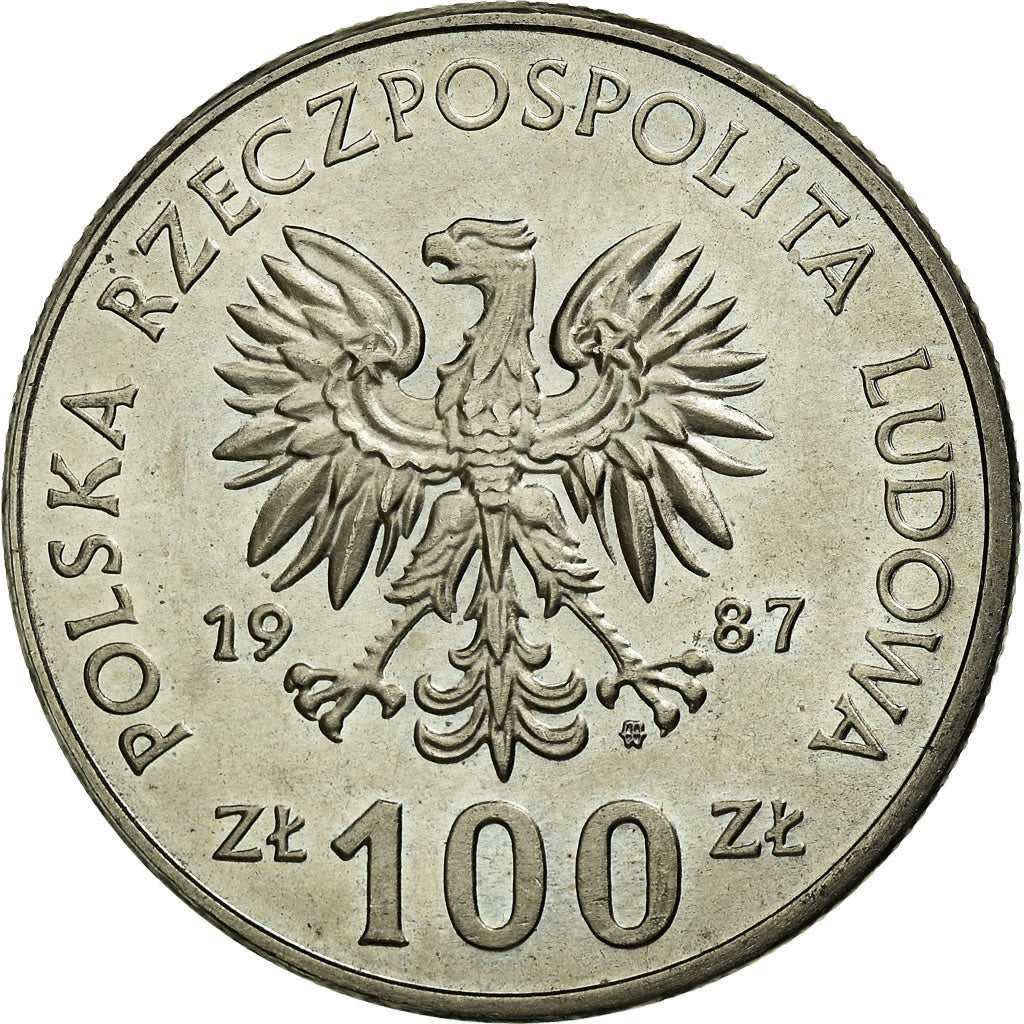 Moneta, Polonia, 100 Zlotych, 1987, Warsaw, BB, Rame-nichel, KM:167