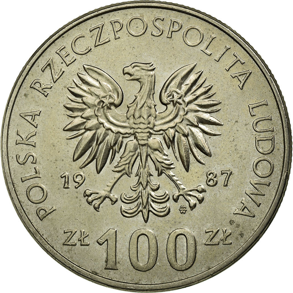 Munten, Polen, 100 Zlotych, 1987, Warsaw, ZF, Copper-nickel, KM:167
