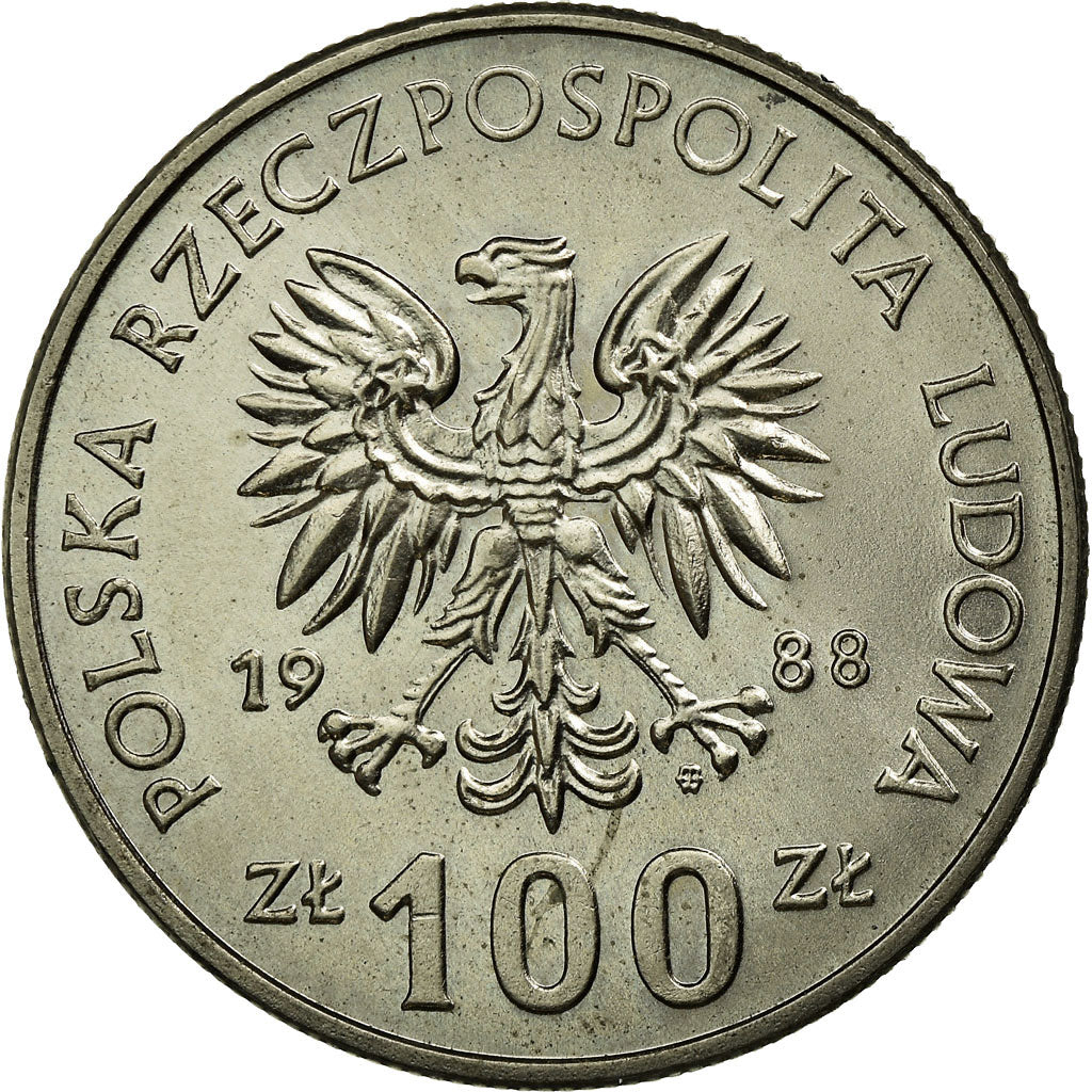 Moneda, Polonia, 100 Zlotych, 1988, Warsaw, EBC, Cobre - níquel, KM:182