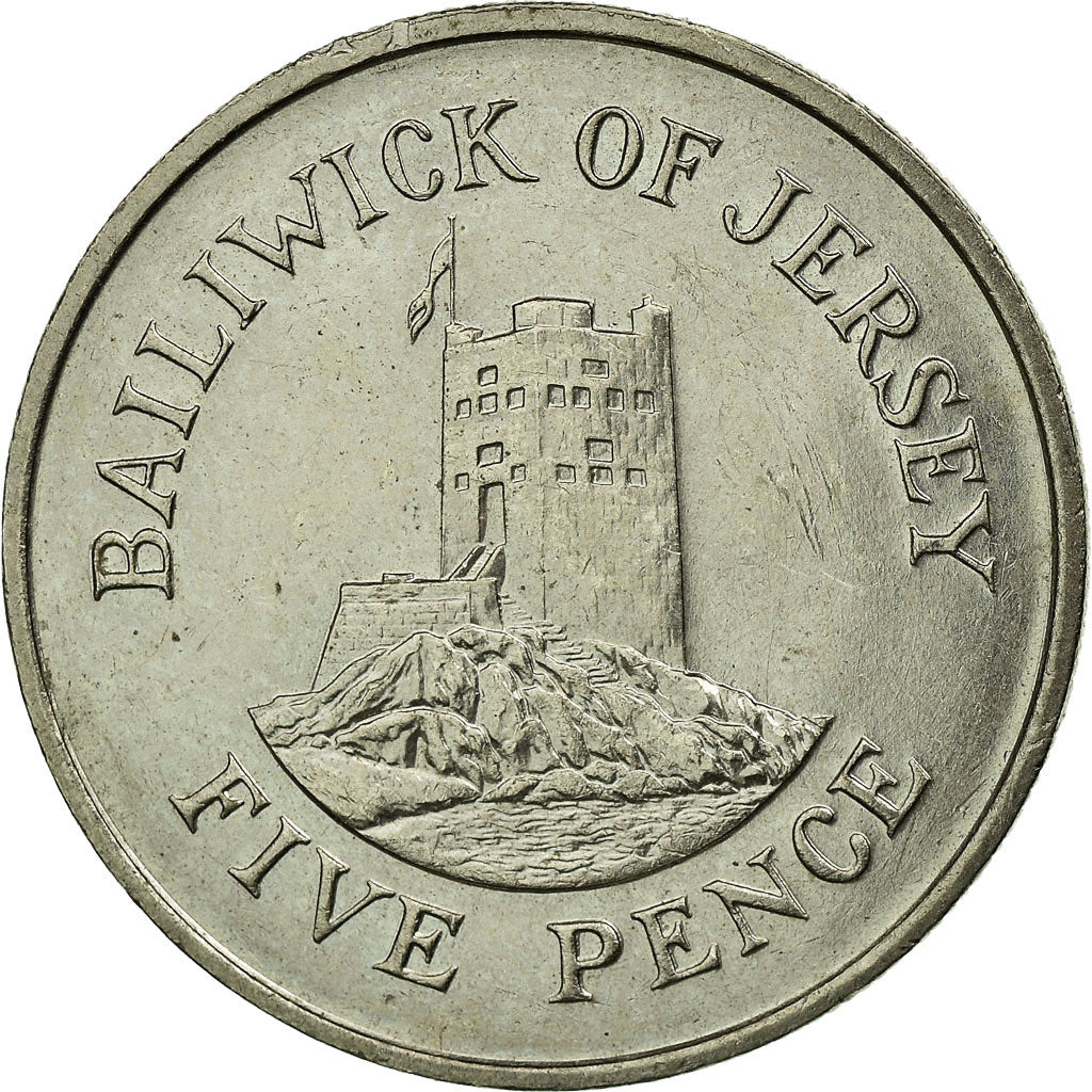 Coin, Jersey, Elizabeth II, 5 Pence, 1985, EF(40-45), Copper-nickel, KM:56.1