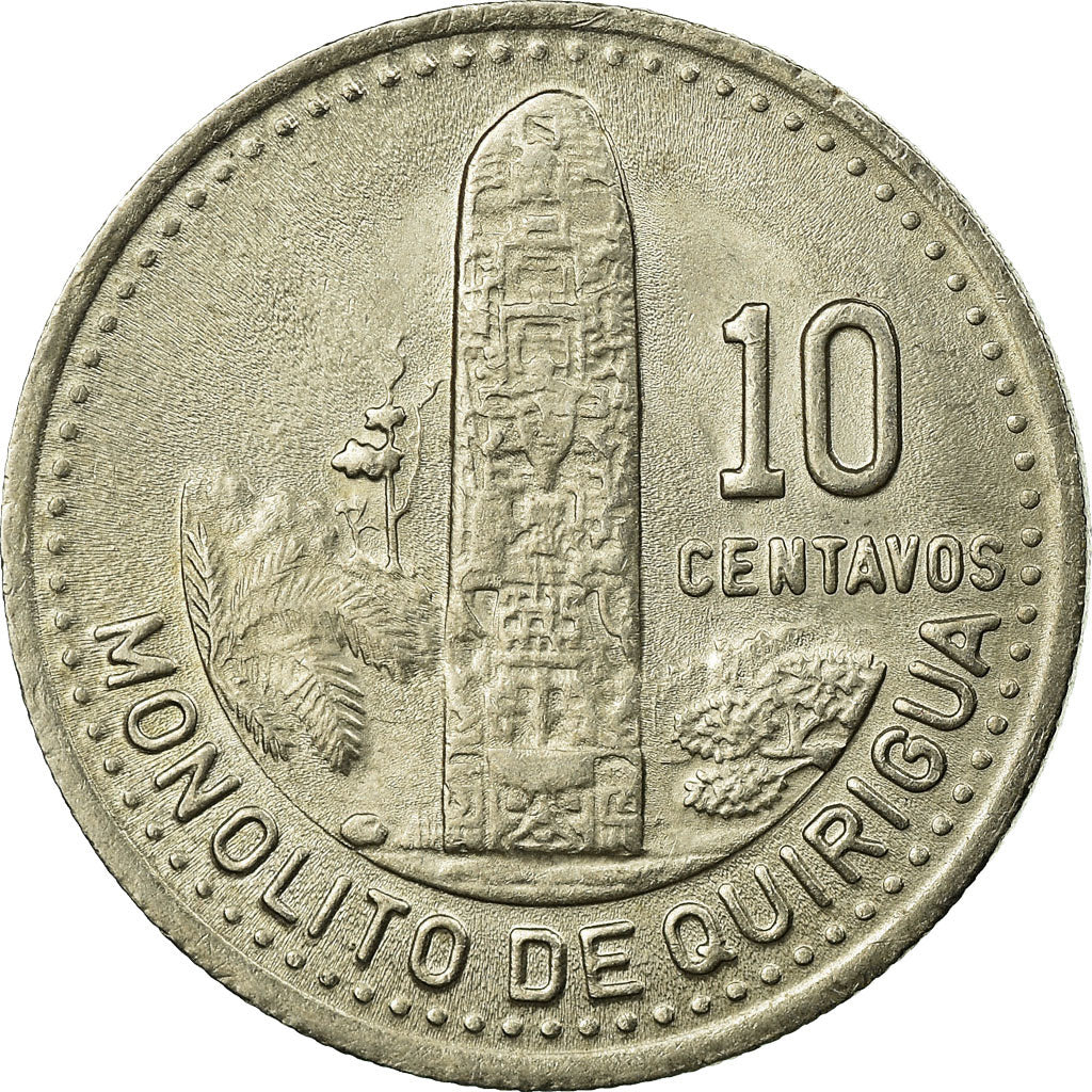 Moneta, Guatemala, 10 Centavos, 1989, SPL-, Rame-nichel, KM:277.5