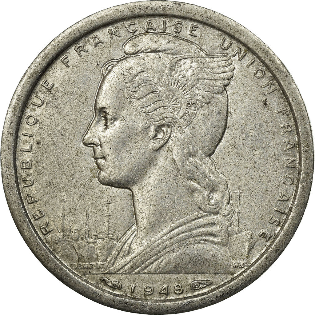 Munten, Frans Equatoriaal Afrika, Franc, 1948, Paris, ZF, Aluminium, KM:6