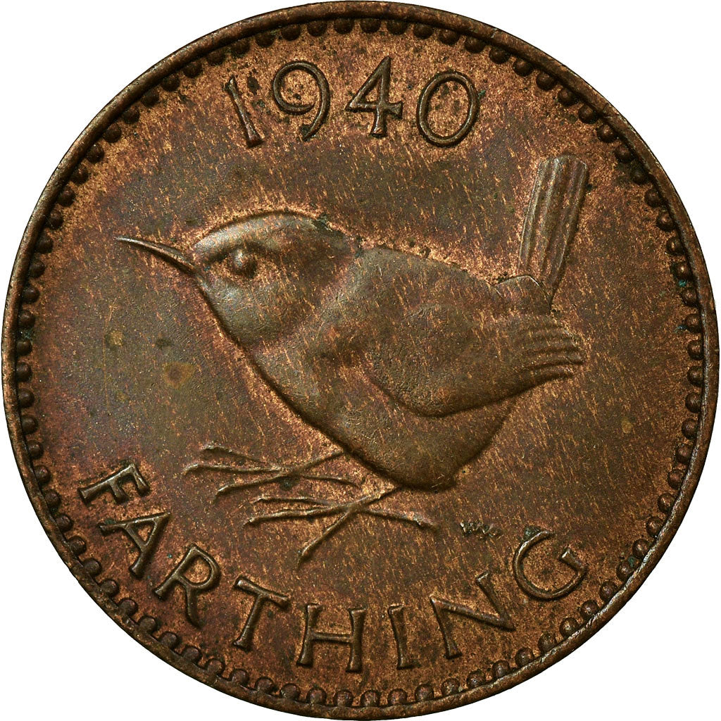 Munten, Groot Bretagne, George VI, Farthing, 1940, ZF, Bronze, KM:843