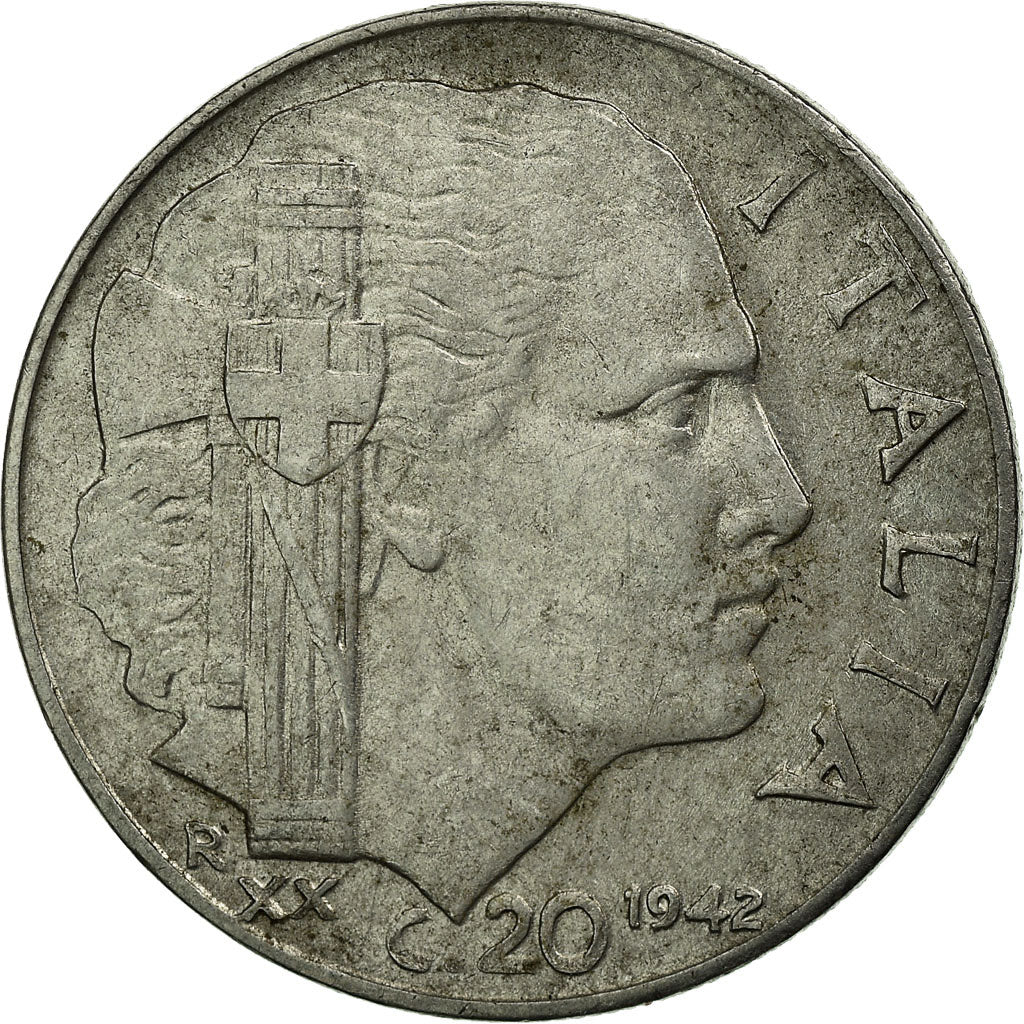 Coin, Italy, Vittorio Emanuele III, 20 Centesimi, 1942, Rome, VF(30-35)