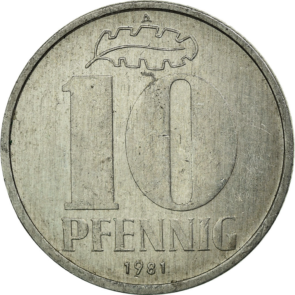 Monnaie, GERMAN-DEMOCRATIC REPUBLIC, 10 Pfennig, 1981, Berlin, TTB, Aluminium