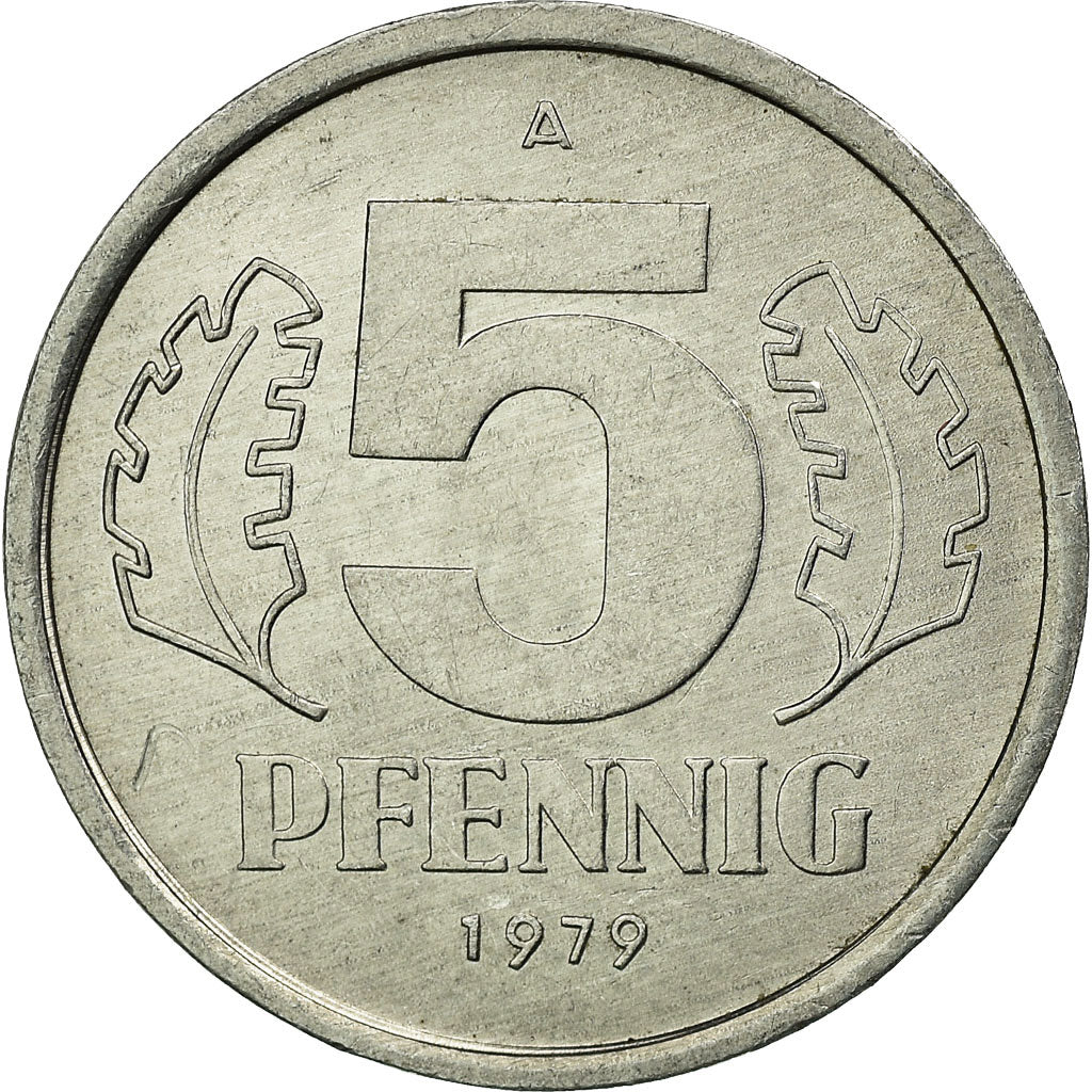 Munten, DUITSE DEMOCRATISCHE REPUBLIEK, 5 Pfennig, 1979, Berlin, ZF, Aluminium