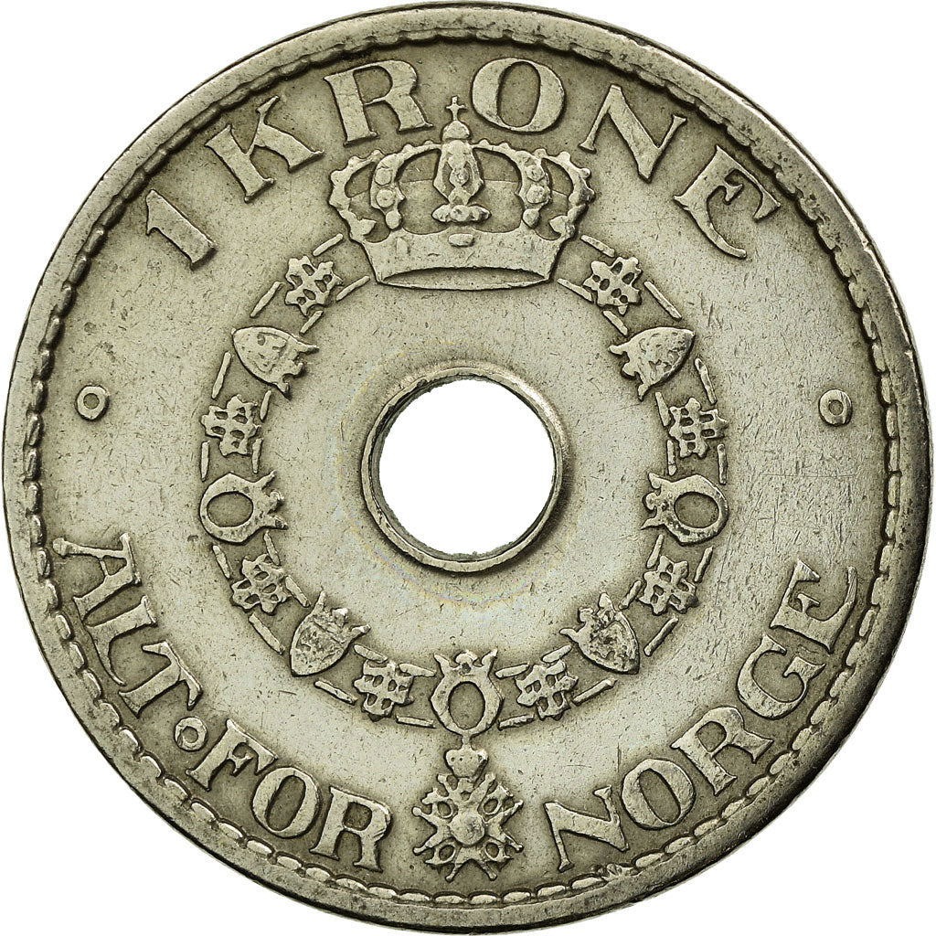 Coin, Norway, Haakon VII, Krone, 1940, EF(40-45), Copper-nickel, KM:385