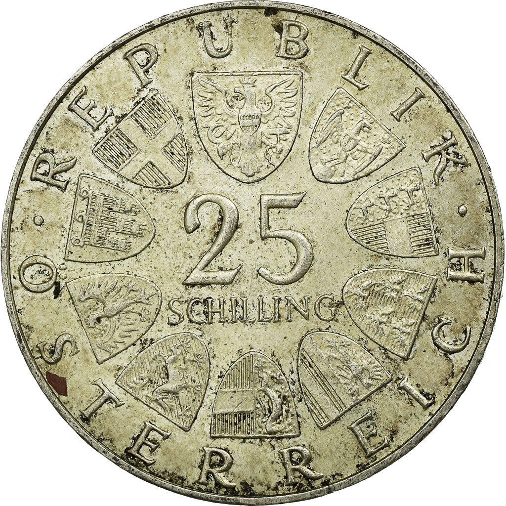 Coin, Austria, 25 Schilling, 1968, EF(40-45), Silver, KM:2903
