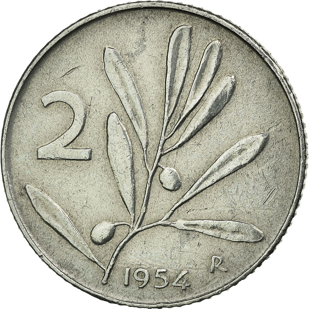 Moneta, Włochy, 2 Lire, 1954, Rome, EF(40-45), Aluminium, KM:94