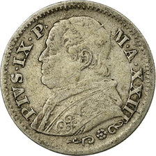 Moneta, STATI ITALIANI, PAPAL STATES, Pius IX, 10 Soldi, 50 Centesimi, 1868, MB