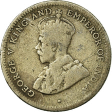Coin, Ceylon, George V, 25 Cents, 1914, VF(20-25), Silver, KM:105