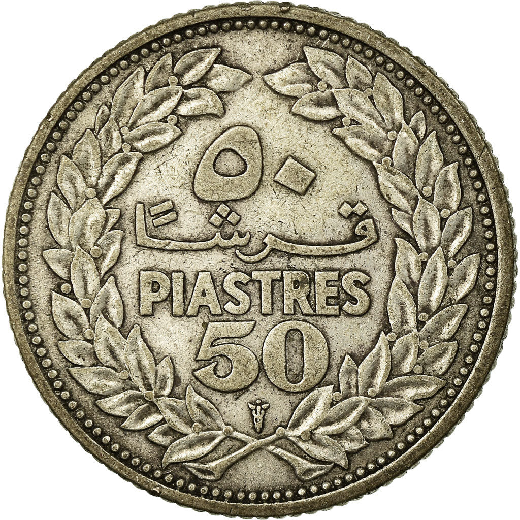 Coin, Lebanon, 50 Piastres, 1952, Utrecht, EF(40-45), Silver, KM:17