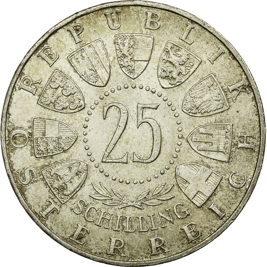 Coin, Austria, 25 Schilling, 1956, EF(40-45), Silver, KM:2881