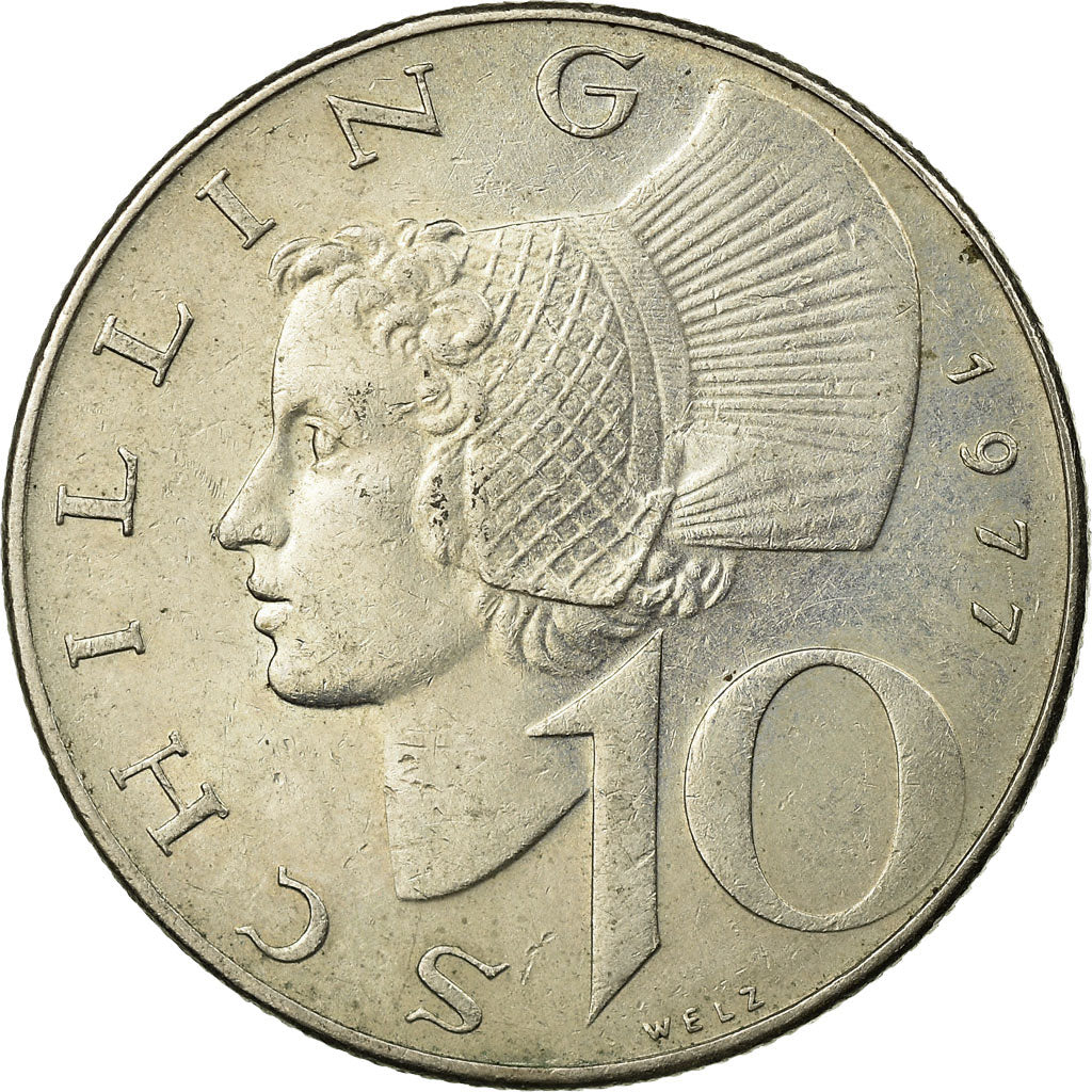 Coin, Austria, 10 Schilling, 1977, EF(40-45), Copper-Nickel Plated Nickel