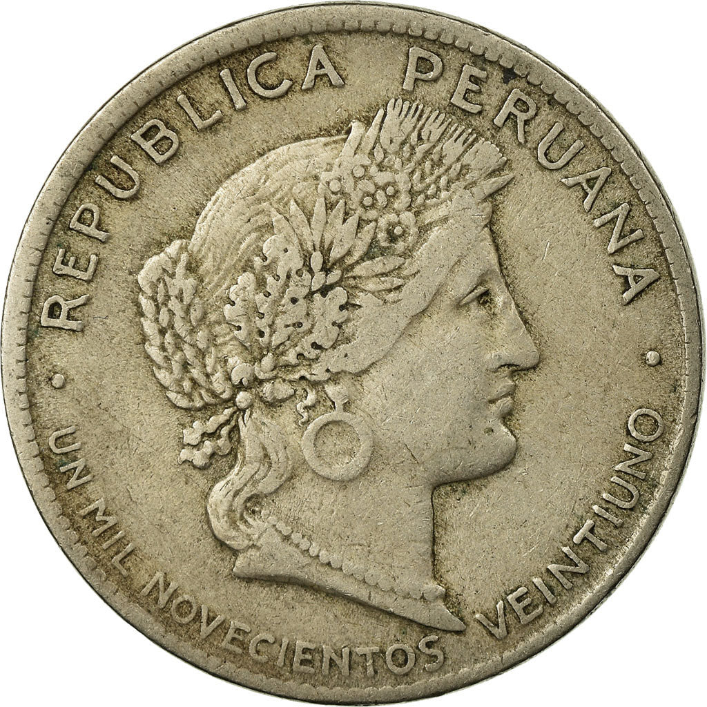 Coin, Peru, 20 Centavos, 1921, Philadelphia, EF(40-45), Copper-nickel, KM:215.1