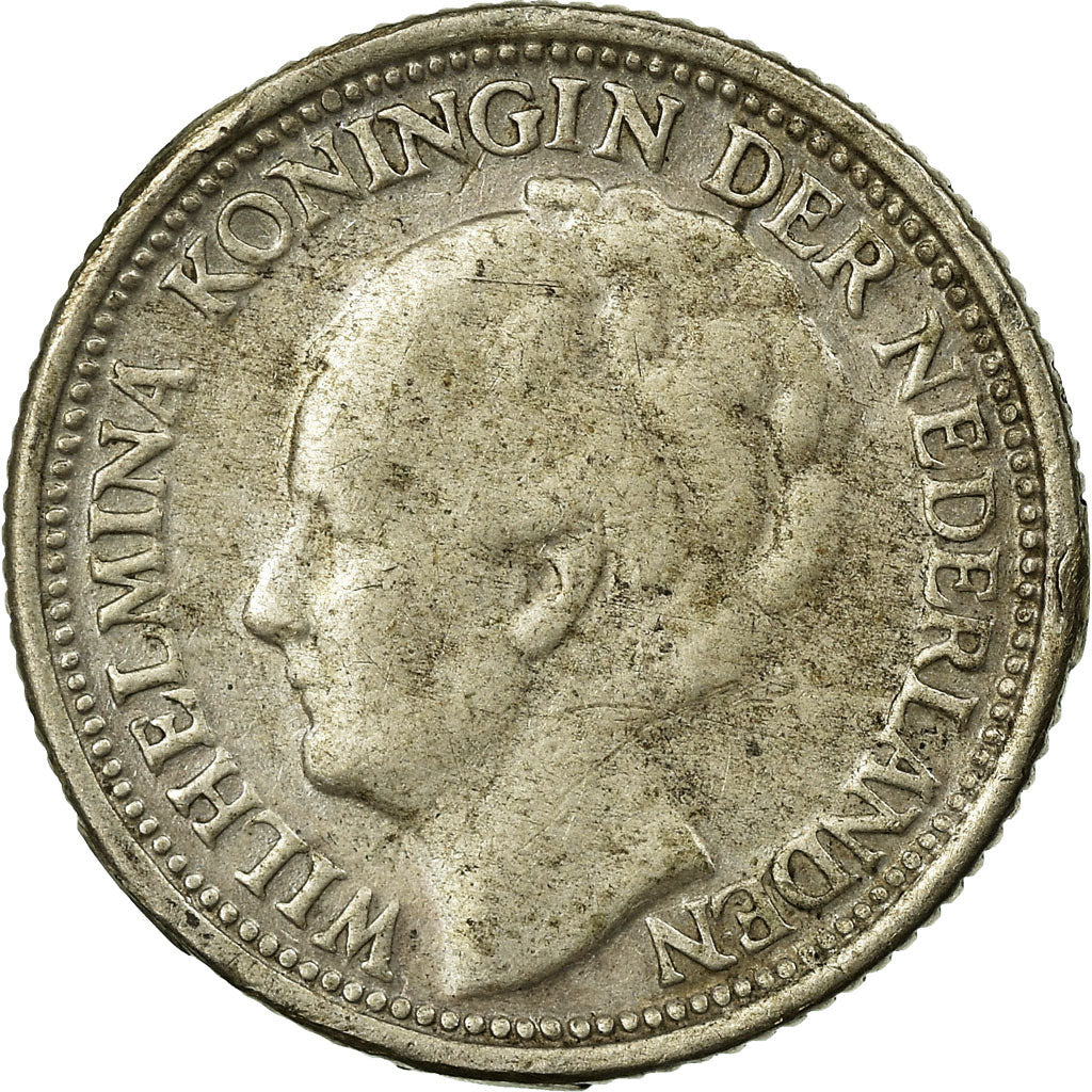 Coin, Netherlands, Wilhelmina I, 10 Cents, 1937, VF(20-25), Silver, KM:163